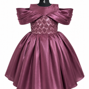 Elegant Maroon Satin BallGown