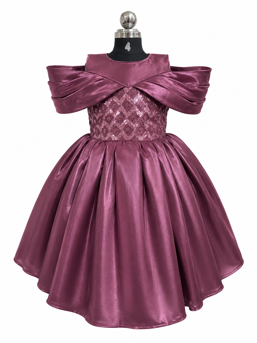 Elegant Maroon Satin BallGown