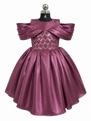 Elegant Maroon Satin BallGown