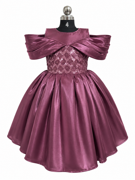 Elegant Maroon Satin BallGown