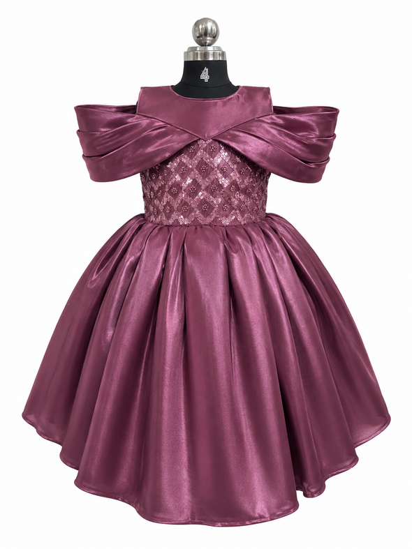Elegant Maroon Satin BallGown