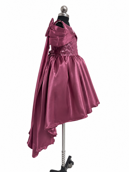 Elegant Maroon Satin BallGown
