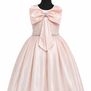 Blush Pink Bow Princess Party Dress