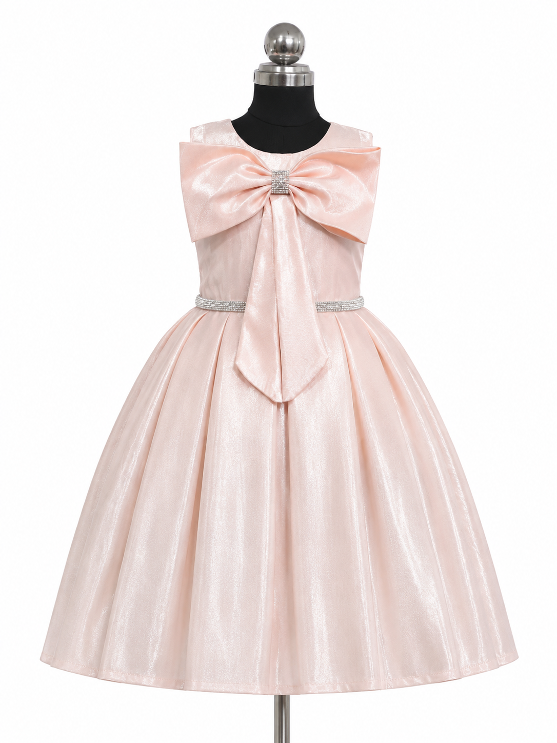 Blush Pink Bow Princess Party Dress