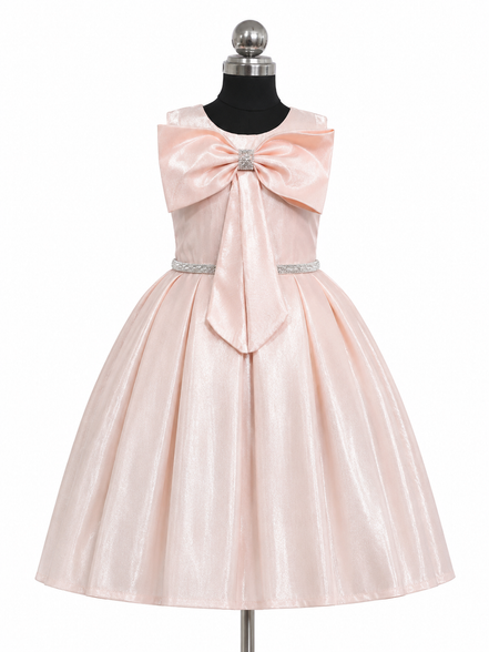 Blush Pink Bow Princess Party Dress