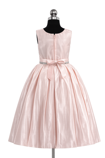 Blush Pink Bow Princess Party Dress