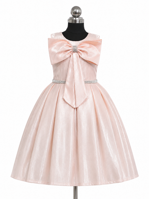 Blush Pink Bow Princess Party Dress