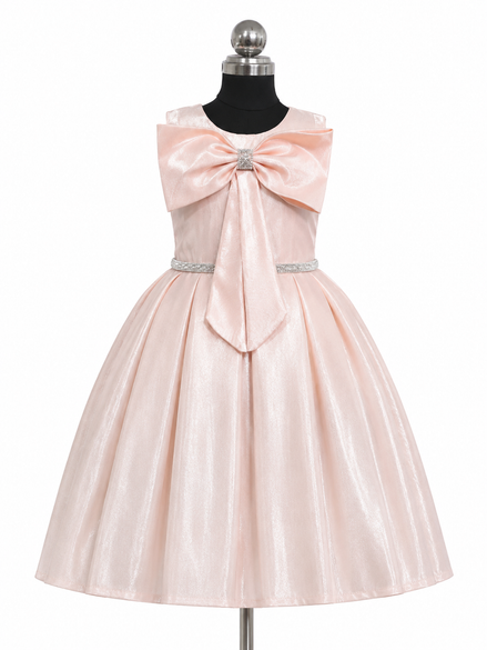 Blush Pink Bow Princess Party Dress