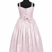 Pastel pink party dress with butterfly embellishments