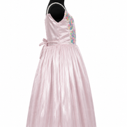Pastel pink party dress with butterfly embellishments